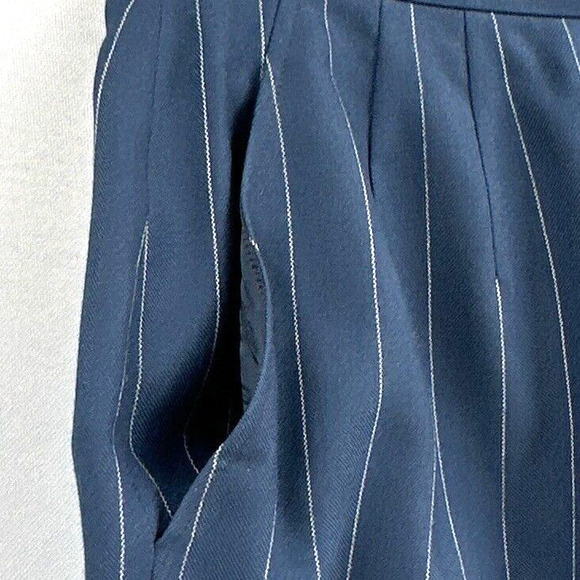 VTG Anne Klein Wool Pencil Skirt 10 Blue Pin Stripe Career Preppy Academia USA - Picture 6 of 14